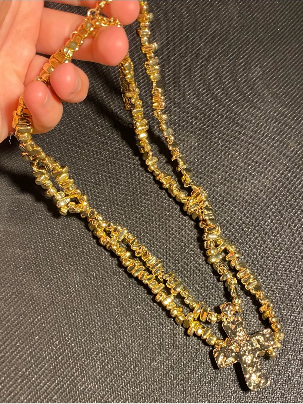 Gold-Tone Seaside Cross Necklace